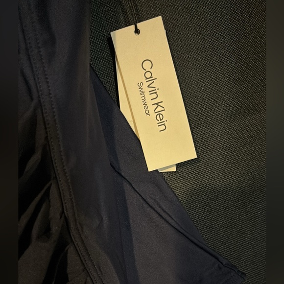 Calvin Klein Pleated-Front One Piece Swimsuit - Picture 3 of 5